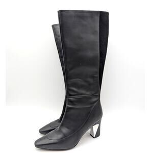 Linea Paolo Jaime Knee High Boots Side Zip Women's Black Size US9.5 EU39.5